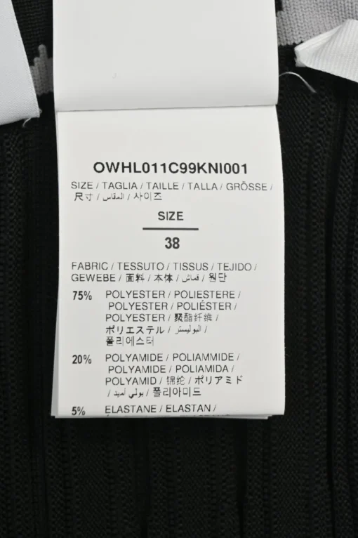 Black polyester-blend interlock plissé knit pull-on A-line skirt with logo jacquard waistband