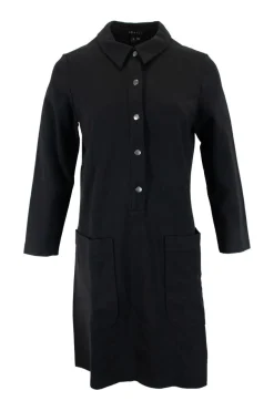 Black "Erimenthia" long-sleeved mini dress