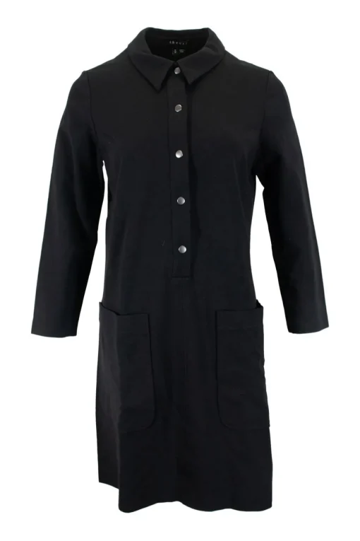 Black "Erimenthia" long-sleeved mini dress