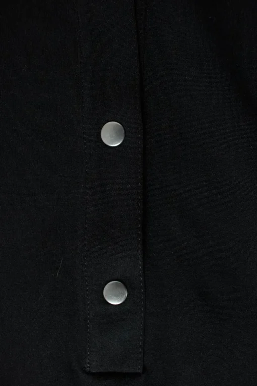 Black "Erimenthia" long-sleeved mini dress