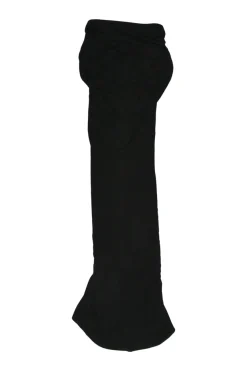 Black ruched viscose-silk blend strapless jersey dress