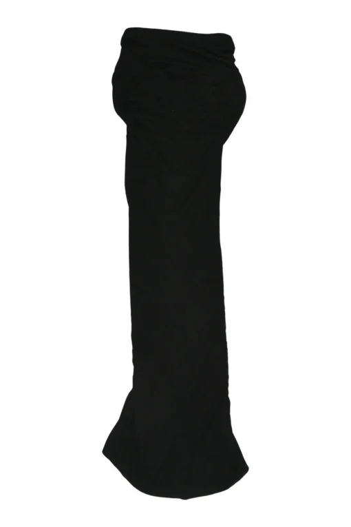 Black ruched viscose-silk blend strapless jersey dress