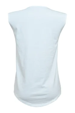 Black screen-printed cotton jersey knit tank top featuring foiled logo motif and coat of arms shank buttons