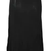 Black semi-sheer pull-on low-rise slip skirt