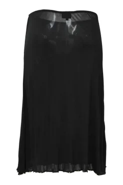 Black semi-sheer pull-on low-rise slip skirt