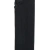 Black silk crêpe pullover bateau sheath with tonal semi-sheer ruffle bodice trim