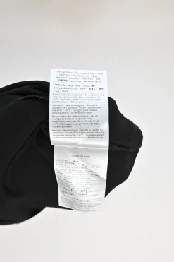 Black silk Peter Pan collar drop-waist shift dress with contrast binding details