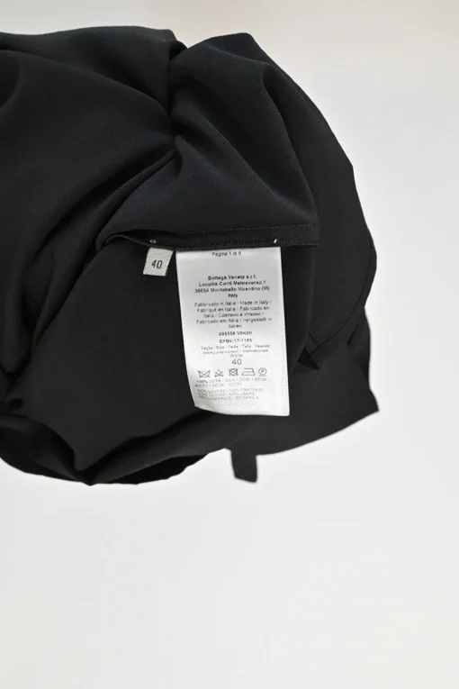 Black silk pussy-bow blouse with keyhole back