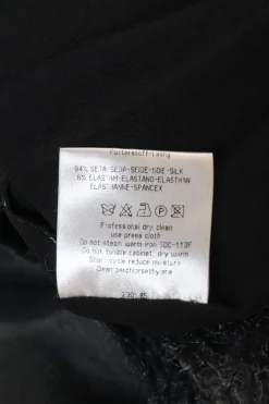 Black silk-blend mixed-media sleeveless shift dress