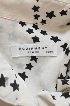 Black two-tone silk star print spread collar button-front shirt with cargo chest patch pockets