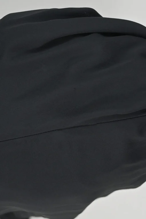 Black viscose swing-style racerback shift dress