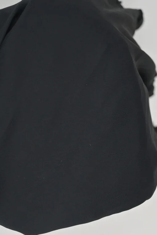 Black viscose swing-style racerback shift dress