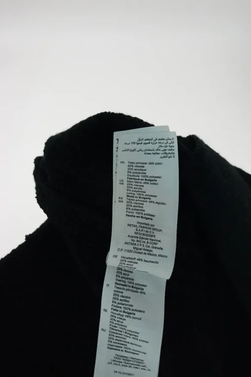 Black viscose-blend bouclé tweed double breasted peak lapel short sleeve coat dress