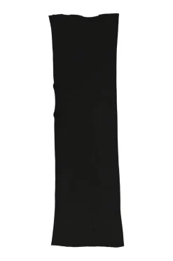 Black viscose-blend convertible jersey knit shift sack dress with side rib cutout