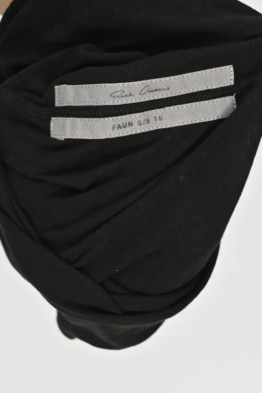 Black viscose-blend convertible jersey knit shift sack dress with side rib cutout