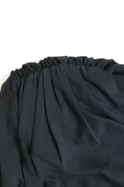 Black viscose-blend draped jersey asymmetric micro-mini dress