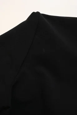 Black viscose-blend interlock knit cutout bustier sheath dress