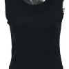 Black viscose-blend jersey scoop neck tank top