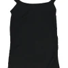 Black viscose-blend jersey knit racerback tank top with medusa plaque