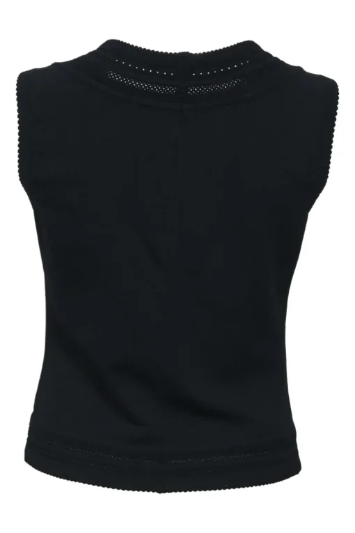 Black viscose-blend jersey scoop neck tank top