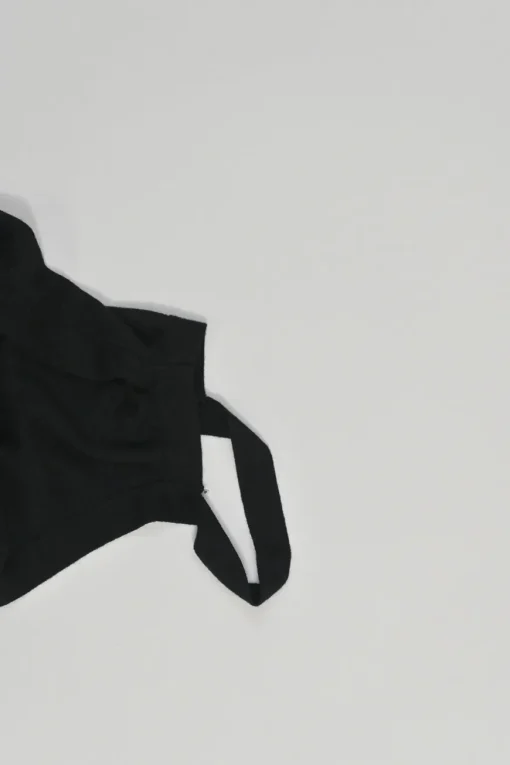 Black viscose-blend jersey knit racerback tank top with medusa plaque