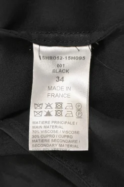 Black viscose-blend mixed-media plunge neck peek-a-boo long sleeve tie-waist mini dress with tonal tulle inserts