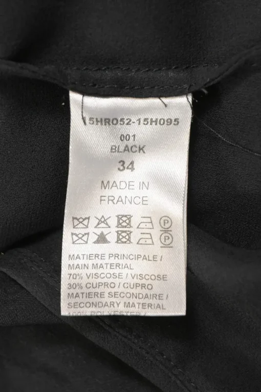 Black viscose-blend mixed-media plunge neck peek-a-boo long sleeve tie-waist mini dress with tonal tulle inserts