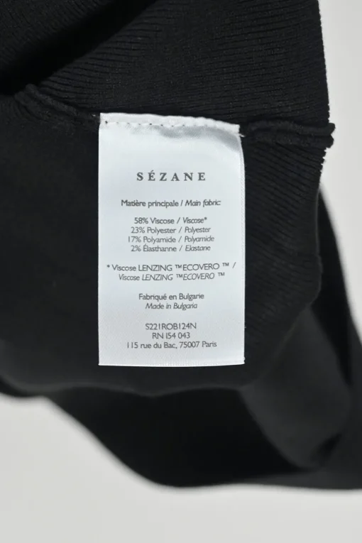 Black viscose-blend scalloped interlock knit bustier mini dress with fixed straps