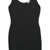 Black viscose-blend second-skin seamless knit slip