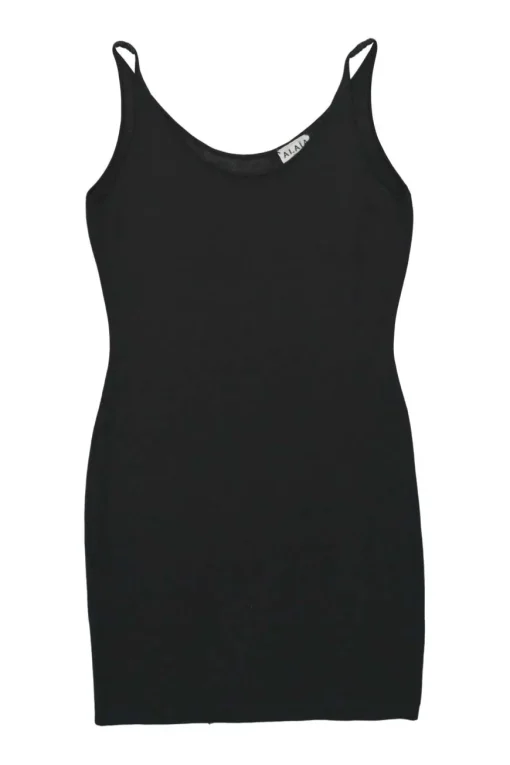 Black viscose-blend second-skin seamless knit slip