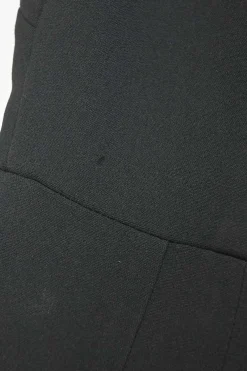 Black viscose-blend square-neck sheath dress