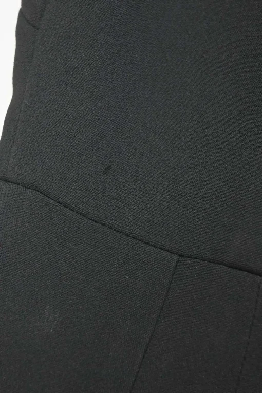 Black viscose-blend square-neck sheath dress