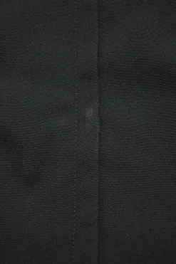 Black viscose-blend square-neck sheath dress