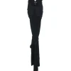 Black viscose-blend tie-waist draped mini dress with cascading wrap-front effect bodice trim