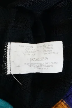 Black viscose-cotton blend paneled warp knit cardigan dress