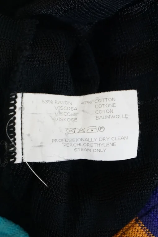 Black viscose-cotton blend paneled warp knit cardigan dress