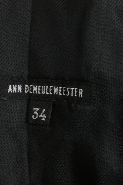 Black wool halterneck waistcoat with self-tie fastening at mid-back