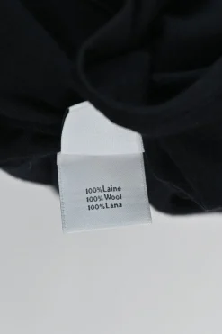 Black wool point collar button-front shirt