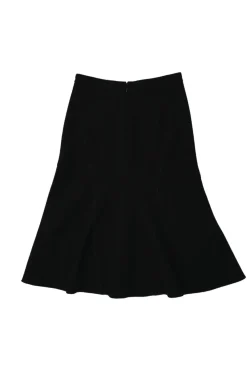 Black wool pull-on mini circle skirt