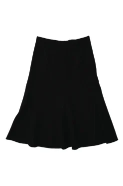 Black wool pull-on mini circle skirt