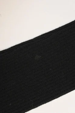 Black wool rib knit crewneck long sleeve sheath dress
