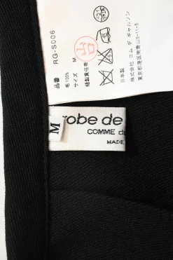 Black wool tailored knife-pleat midi skirt