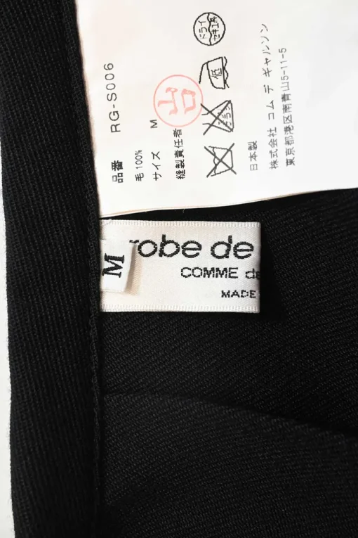 Black wool tailored knife-pleat midi skirt