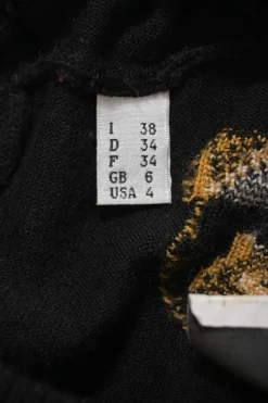 Black wool teddy bear intarsia knit crewneck pullover sweater