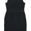 Black wool-blend bouclé knit sleeveless sheath dress