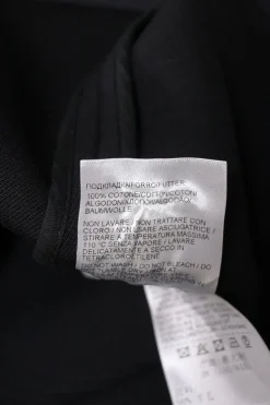 Black wool-blend dagger collar button-front shirt