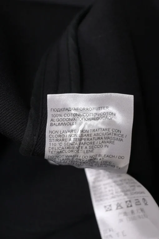 Black wool-blend dagger collar button-front shirt