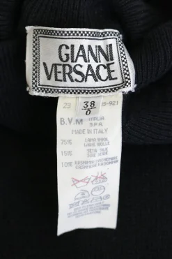 Black wool-blend rib pullover sleeveless turtleneck dress