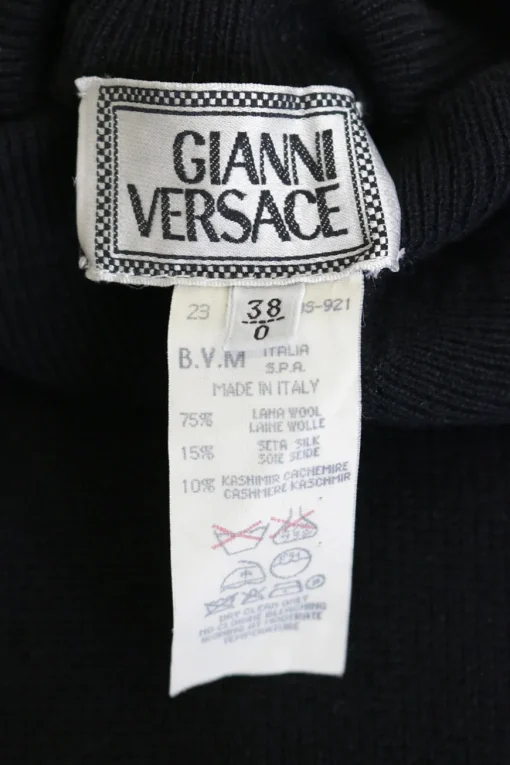 Black wool-blend rib pullover sleeveless turtleneck dress