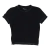Black wool-blend short sleeve pullover knit top